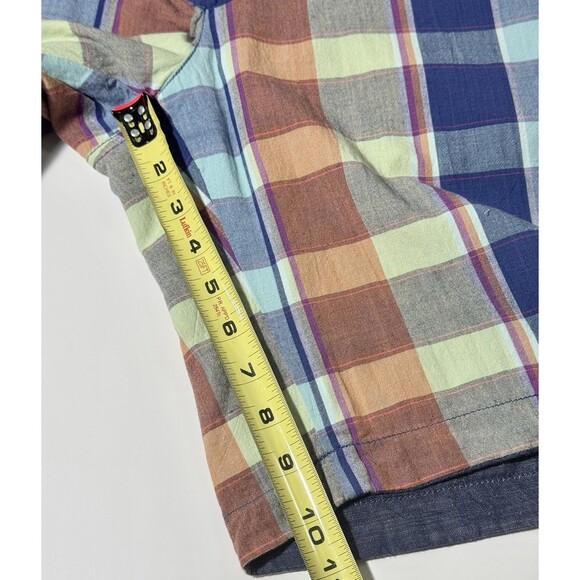 CREMIEUX Mens Bermuda Shorts Reversible Madras / Blue Chambray - Picture 16 of 16